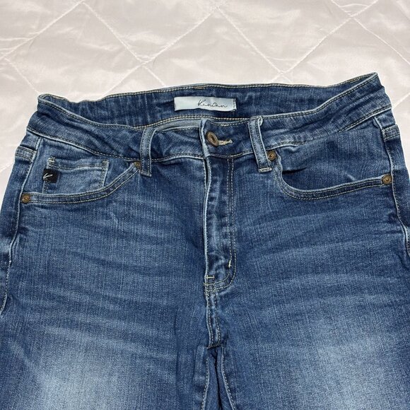 KanCan Los Angeles Women's Sz 9/28 Blue Skinny Jeans Stretch Mid-Rise Distressed - Picture 3 of 11